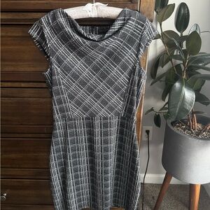 Banana Republic Black and White Checkered Mini Dress